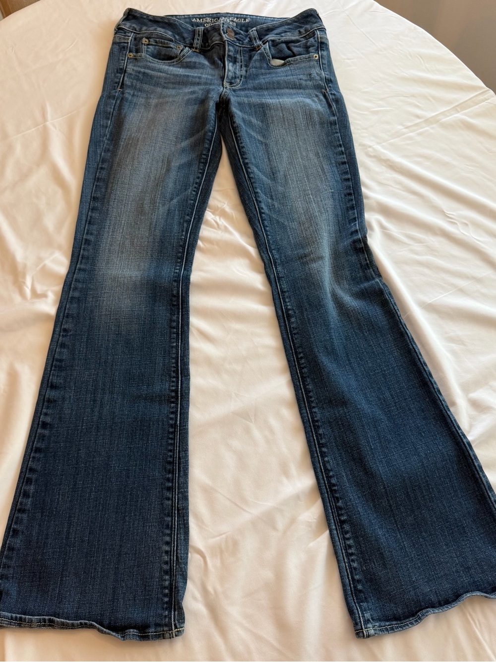 American Eagle Women’s Dark Blue Flare Jeans - Classic Denim